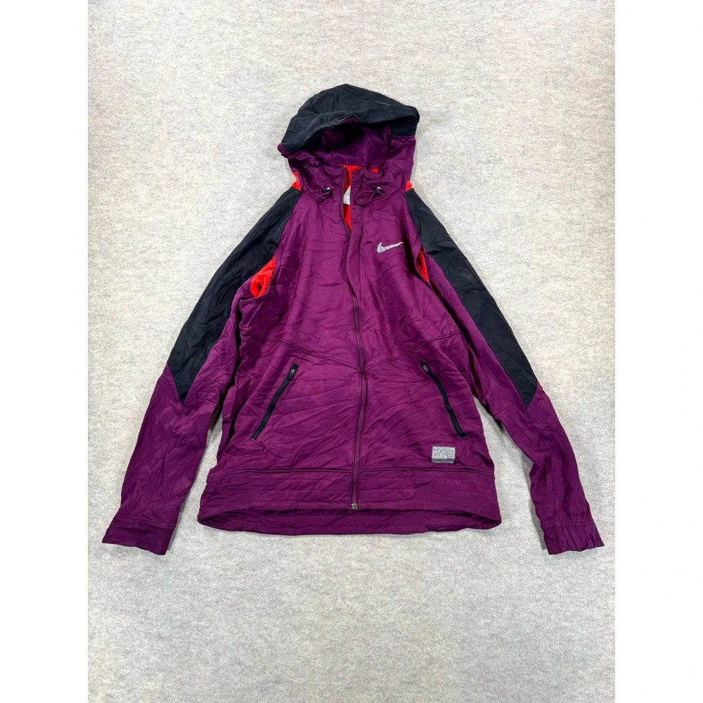Nike Hyper Elite Basketball Jacket Mens Medium Purple Therma-Fit Hooded Full Zip